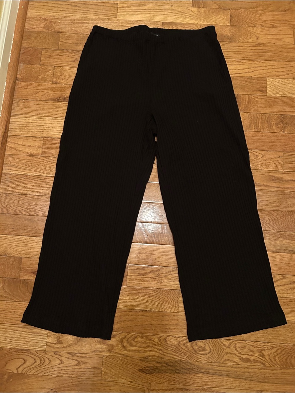 Men's Black Ribbed Lounge Pants